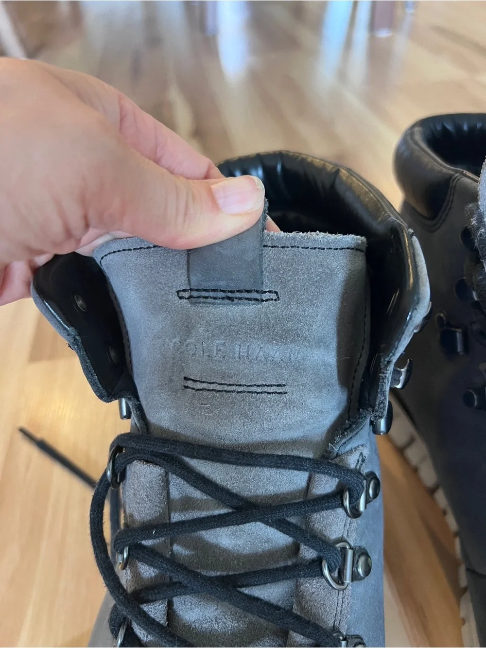 Cole Haan Men's Gray Suede Lace-Up Boots Winter Water Resistant size 13